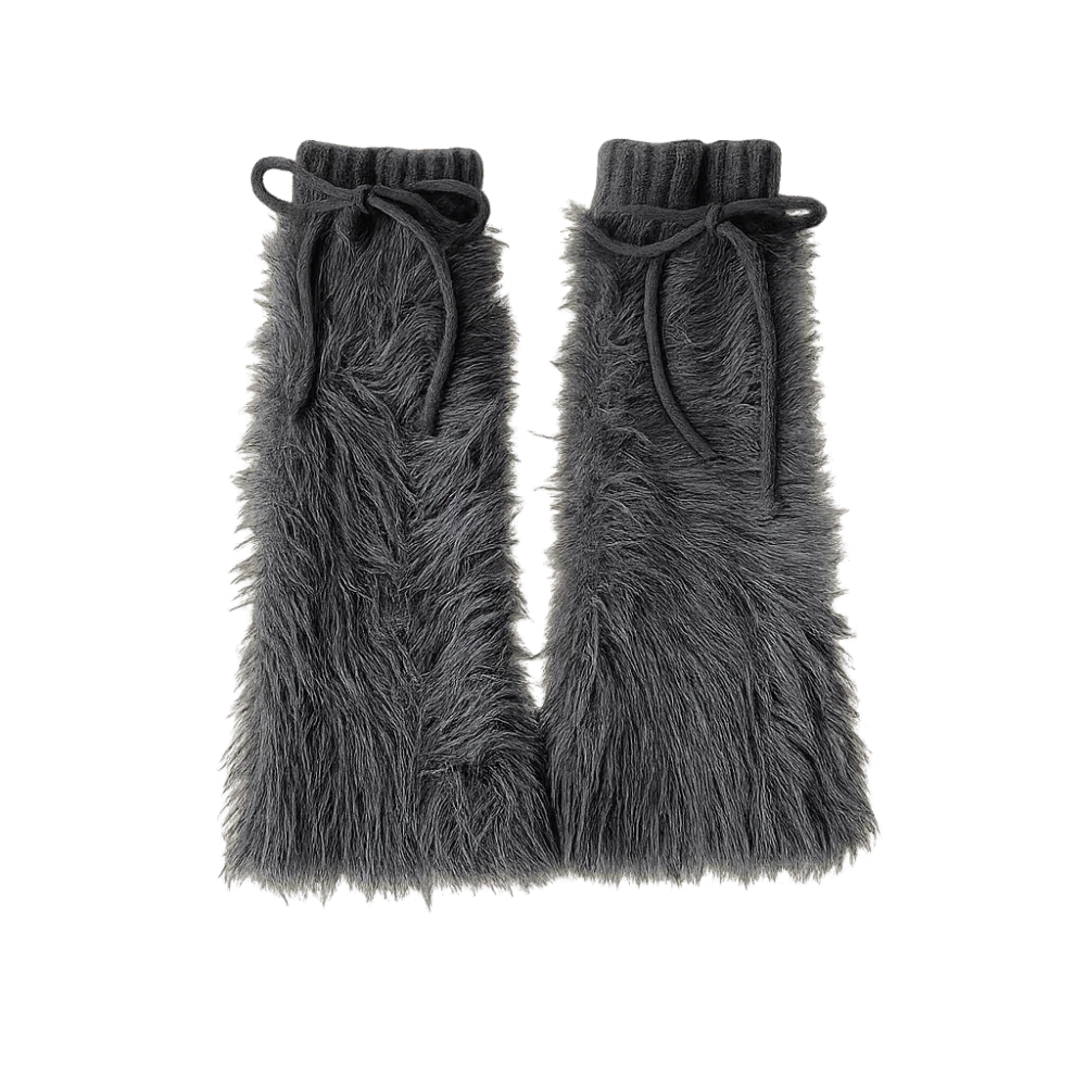 

Мягкие вязаные зимние гетры Y2K Harajuku, меховые гетры, кавайные чехлы для ног, плюшевые покрытия для ног, уличная одежда