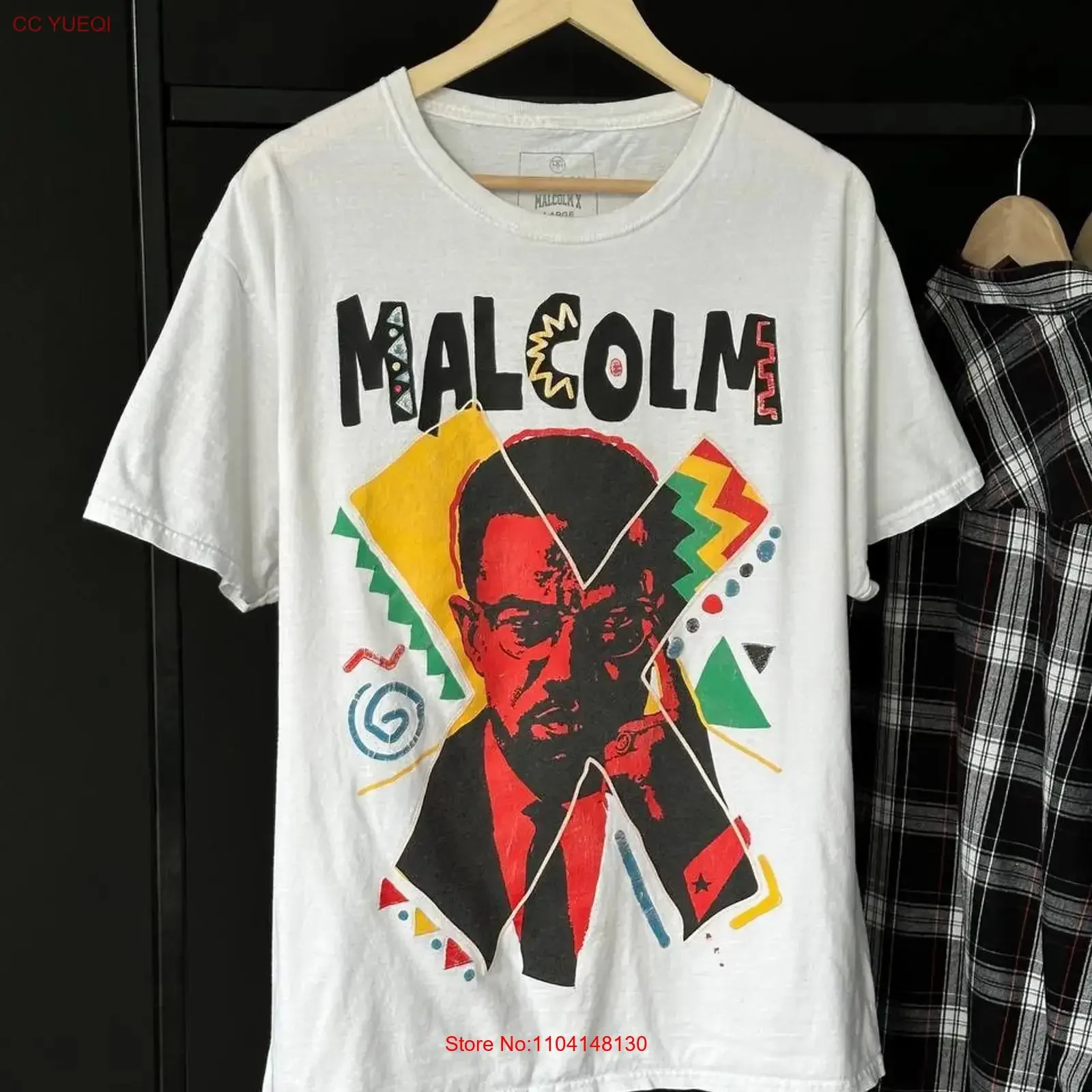 Malcolm X Reason White Movie Promo T Shirt Size L vintage Washed homme Top For Everyday Wear streetwear Stylish Comfortable