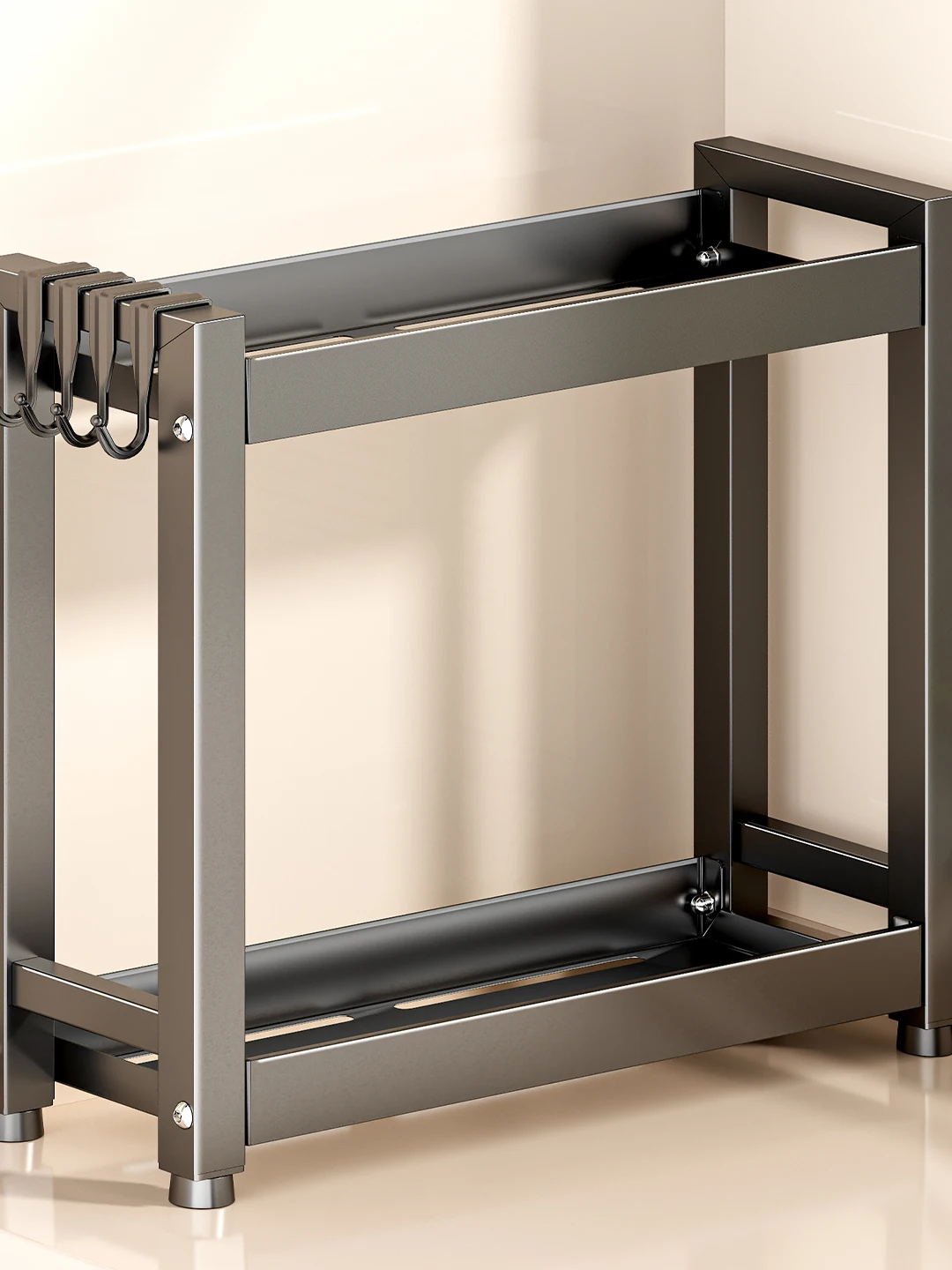 

Узкая полка для кухонной столешницы, многофункциональная подставка для хранения приправ, держатель для бутылок с соевым соусом, уксусом и другими приправами