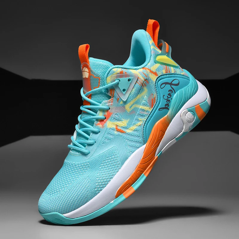 

Outdoor Casual Basketball Trainers Unisex Breathable Lightweight Anti Slip Wear Resistant High Top Field Running Training Sneake