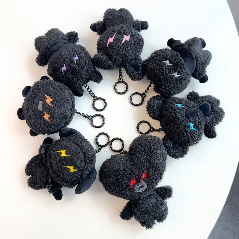 Pequeno Animal Chaveiro De Pelúcia Dos Desenhos Animados, Kawaii Faca Saco Pingente, Boneca Série Relâmpago Preto, Presente de Aniversário, 11cm, Bt21, Novo