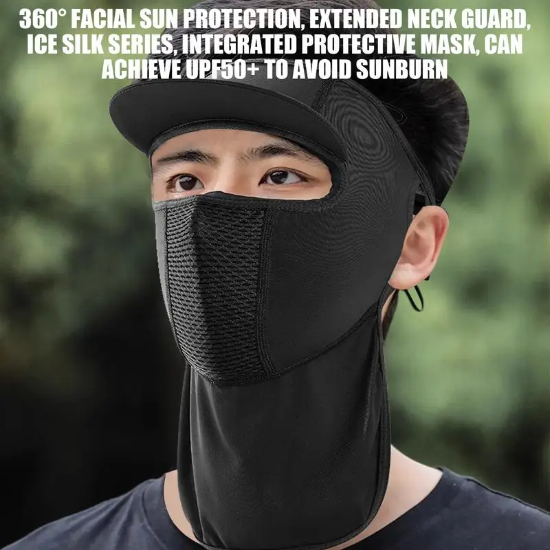 Face Cover For Sun Protection Sports Face Cover Sunscreen Water Resistant Windproof Breathable Ice Silk Sun Face Shield UV