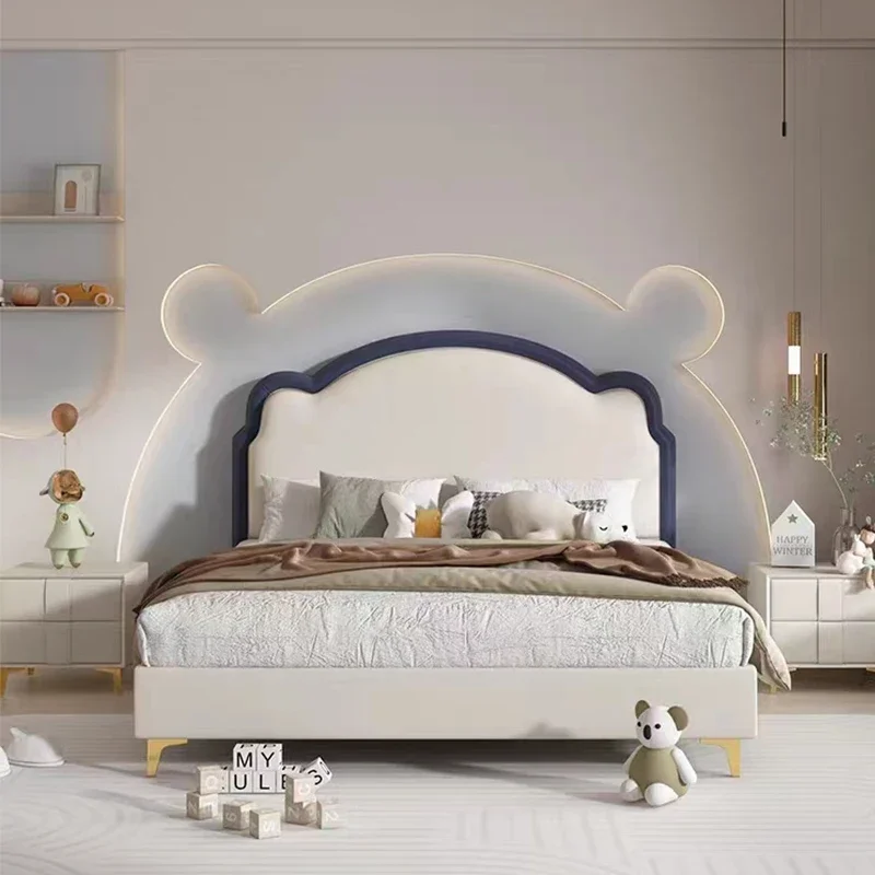 Children's furniture boys single bed simple bear bedside small apartment bedroom storage girl bed