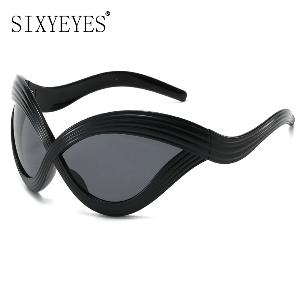 Oversized Cat Eye Sunglasses Goggle Women Men 2000\'s Futuristic Punk Sun Glasses Party Eyewear UV400 Y2k Eyeglass Cool Shades