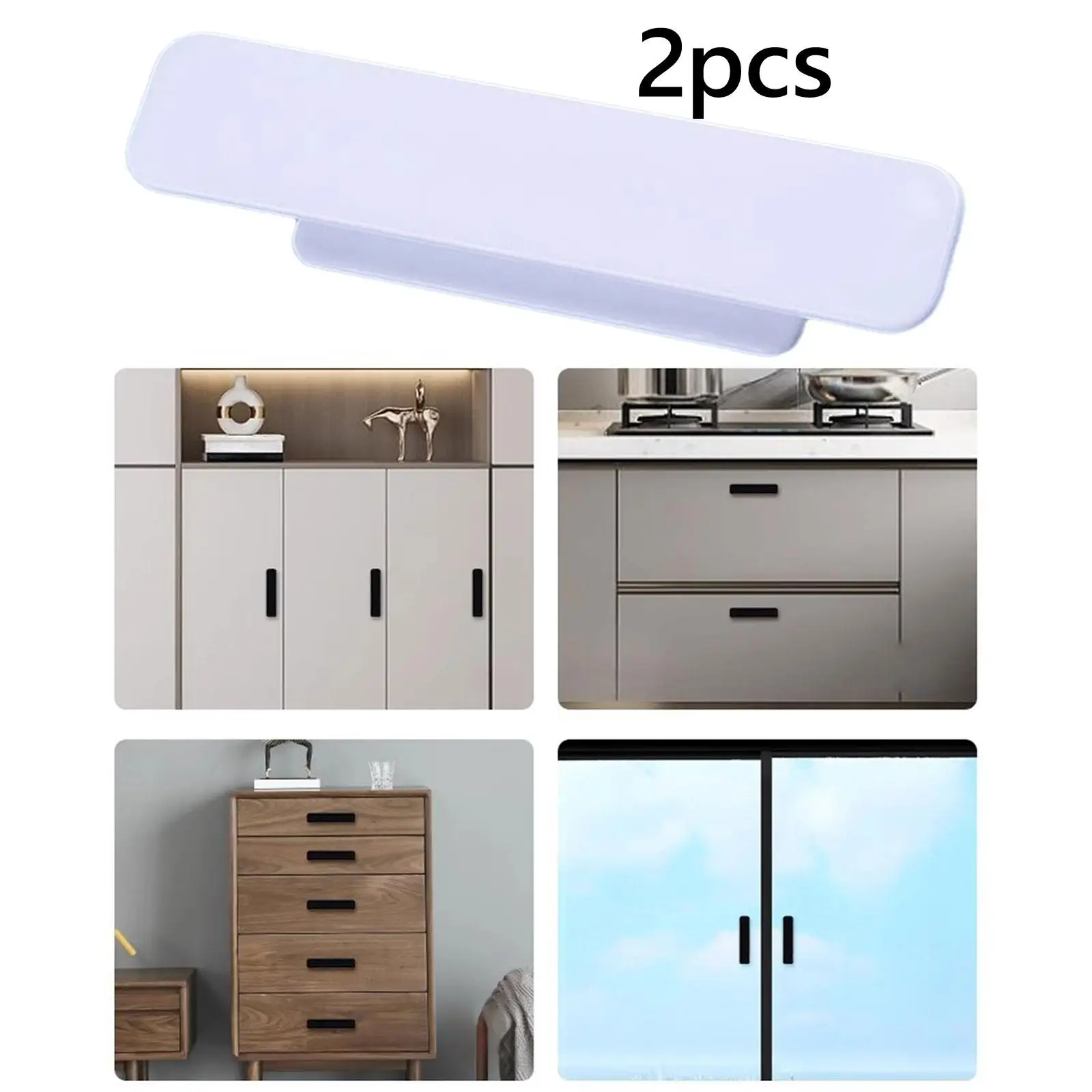 Handles for Drawers No Drilling Cabinet Door Handles ABS Pull for Kitchen Bathroom Vanity and Closets