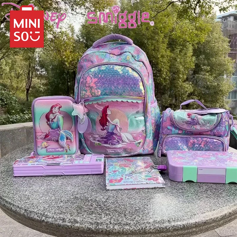 

MINISO Disney Australia Smiggle Mermaid School Bag Children Stationery Student Pen Case Lunch Bag Backpack Children's Gift