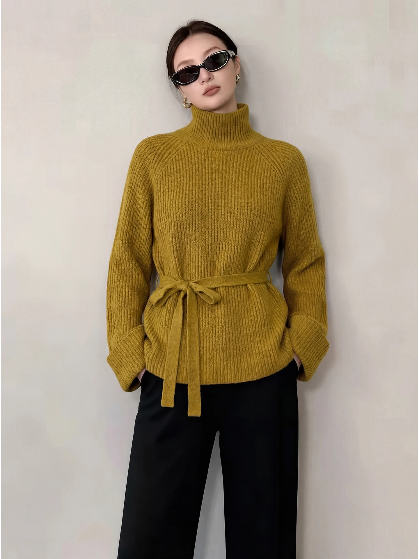 

Sli Lazy High-End Design Bear Velvet Women's Long-Ne Sweater Spring Early Season Faionable Thiened Long Sve Crew...