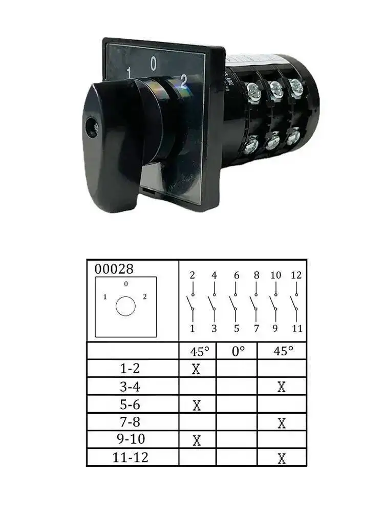 Yaming Electric HZ5B-20/3 Cam Switch Rotary Combination Universal Changeover 20A 3 Poles 3 Position Optional Control Dual Power