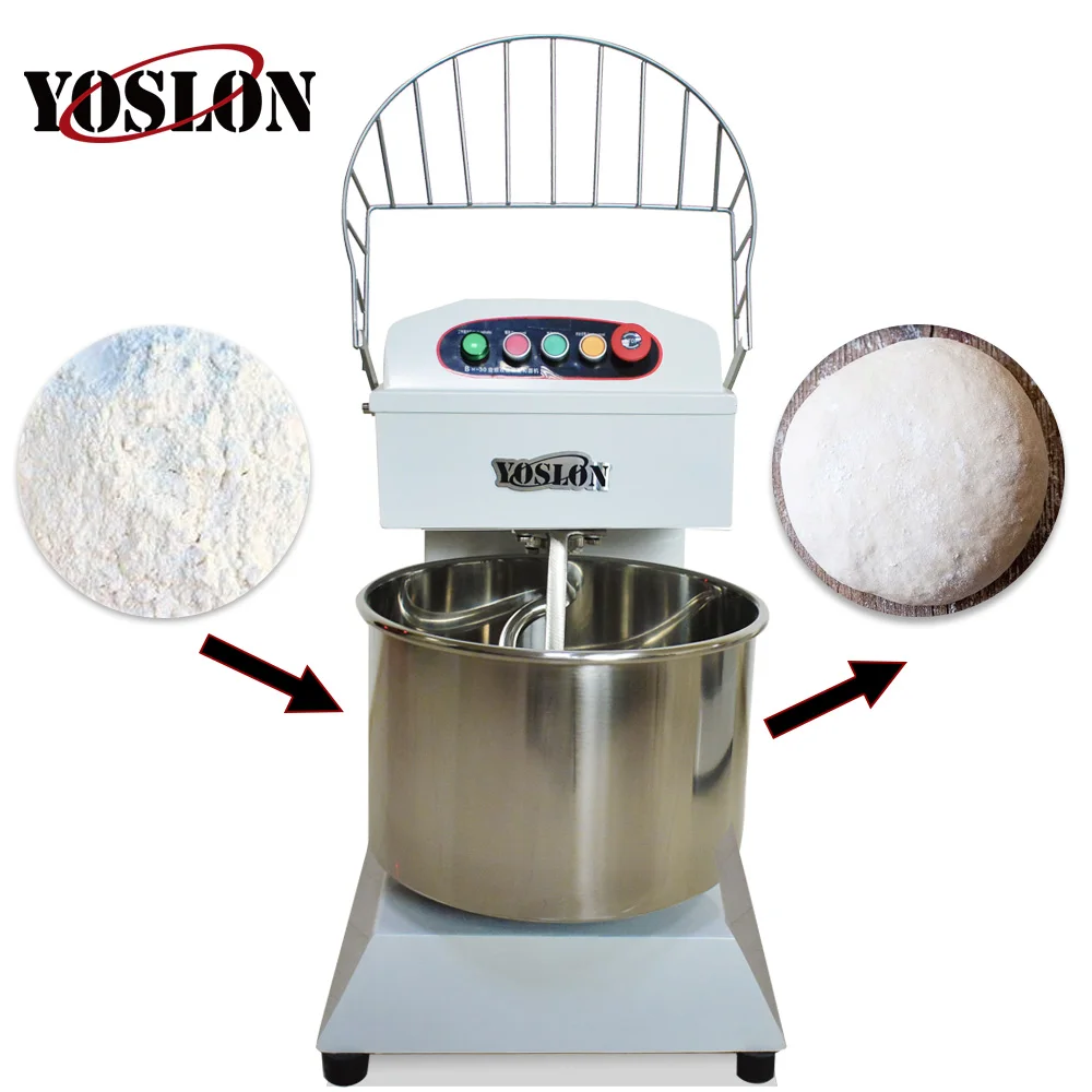 Yoslon RTS Industrial Cake Mixer, 8KG 20L Flour Kneading Machine Spiral Mixer Dough Mixers Price