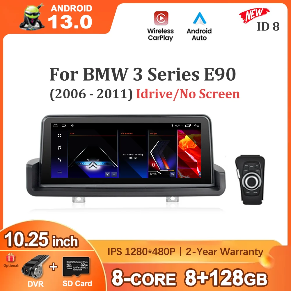 

Android 13 LHD RHD For BMW 3 Series E90 E91 E92 2006 - 2011 Idrive 10.25 inch Car Multimedia Video Radio Player GPS Navi Screen