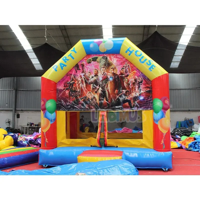 Commercial Colorful Inflatable Bounce House Customized Banners Jumping Bouncy Castle Outdoor Children Inflatable Castle for Sale