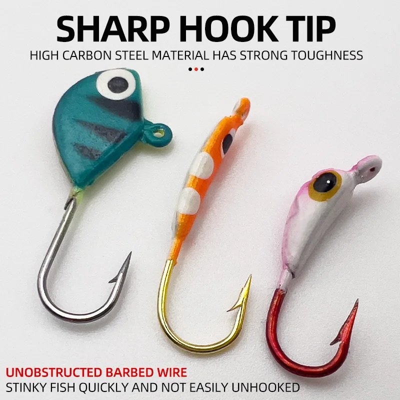 5 قطعة/صندوق مضيئة الجليد الصيد هوك مجموعة الشتاء الصيد السنانير الجليد الصيد الطعم إغراء خطاف الصيد #6