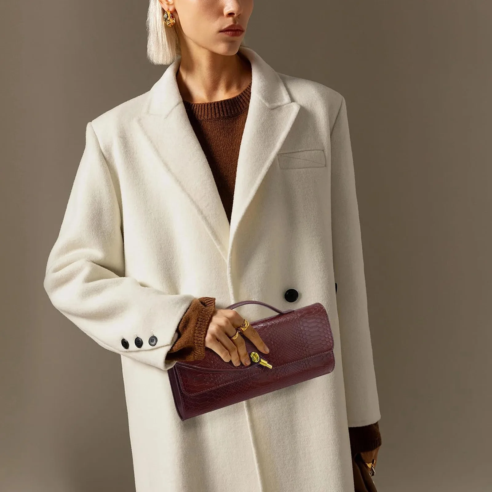 

Leather Women's Clutch Bag Purses Evening Handbags Formal Satchel Crossbody Shoulder Party Bag