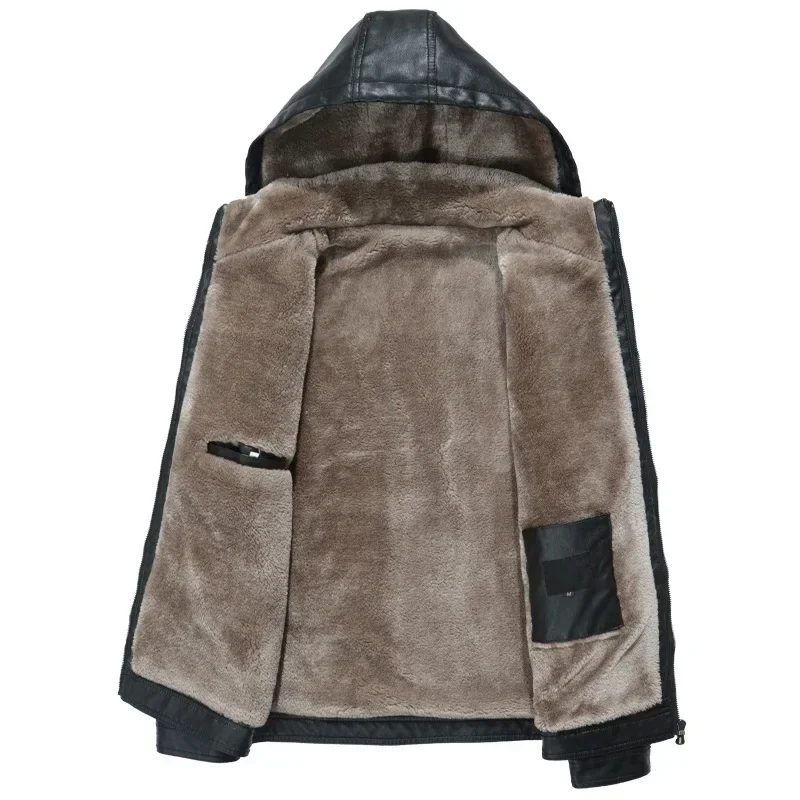 Cappotto invernale in pelliccia sintetica spessa e soffice giacca con cappuccio in ecopelle impermeabile antivento giacca in pile termico in pelle Casual Oversize