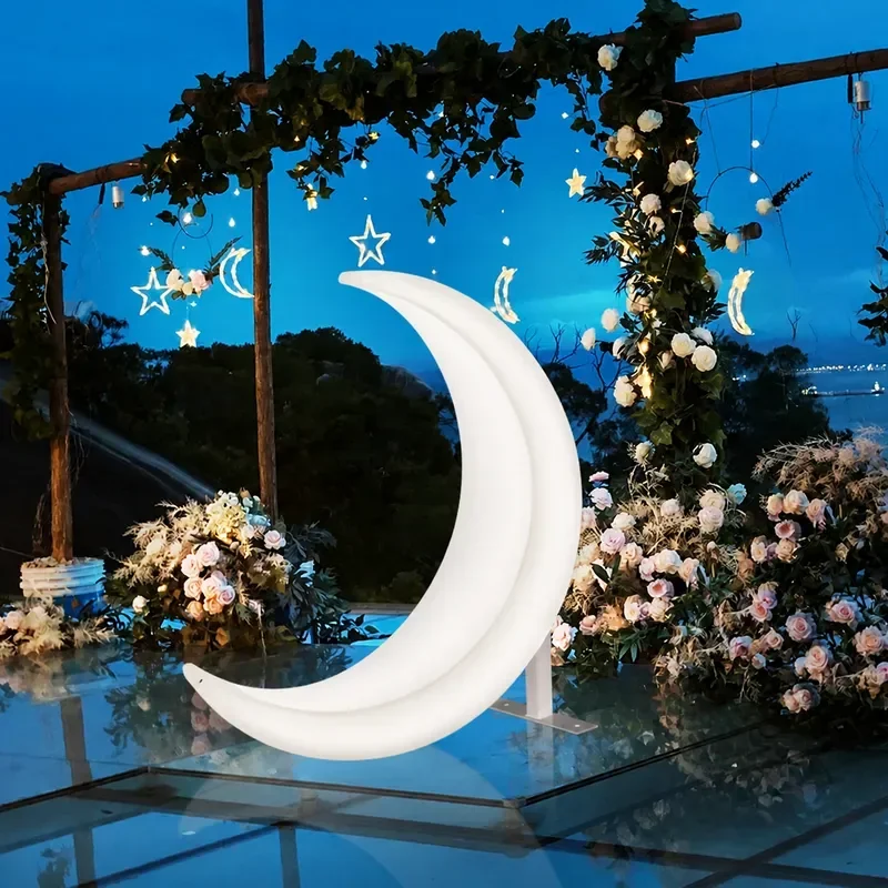 Outdoor Multi Person Luminous Moon Swing Hanging Chair Solar Powered Rocking Chair for Courtyard Garden Patio Amusement