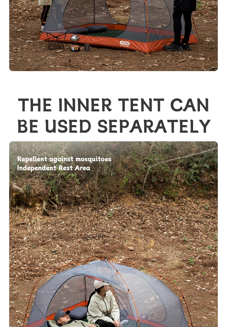 BISINNA Camping Tent 1-2 Person Portable Double Layer 210T Polyester Waterproof Backpacking Tent for Outdoor Hiking Beach Travel