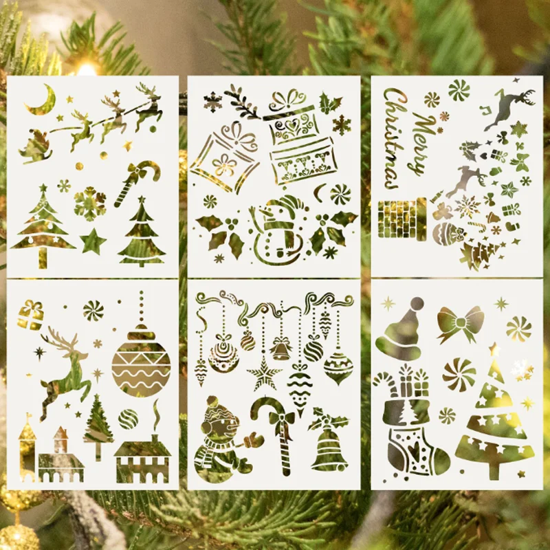 18*21cm Christmas Theme Stencils DIY Layering Wall Scrapbook Coloring Embossing Decorative Graffiti Painting Template Reusable