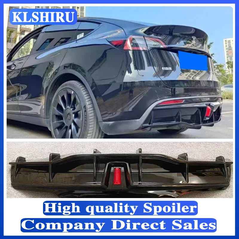 For 2016 -2023 Tesla Model Y/ Model 3 Rear Bumper Diffuser Splitter Spoiler Lip Bodykit Black Carbon Tuning Accessories Part