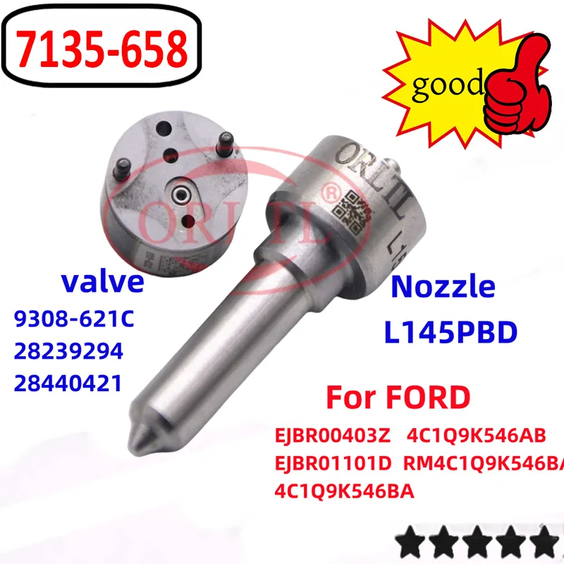 

NOZZLE L145PBD INJECTOR VALVE 9308-621C REPAIR KITS 7135-658 FOR FORD Euro 3 EJBR00403Z EJBR01101D ORLTL