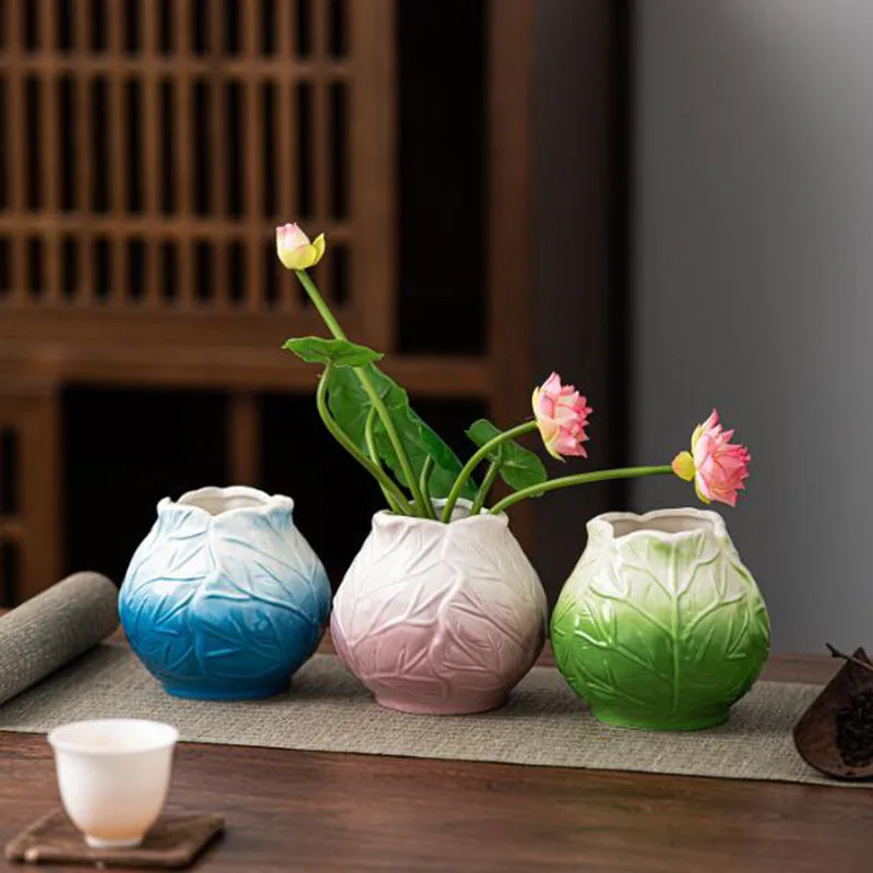 Porcelain Cabbage Corn Design Vase Tabletop Ornaments Decoration Hydroponic Flowerpot Plant Pot Garden Home Decor