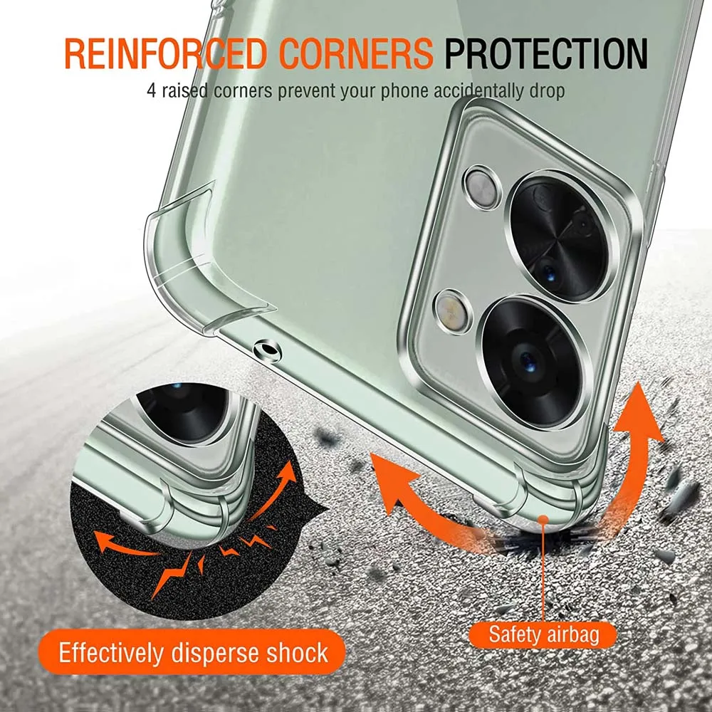 حافظة هاتف سيليكون شفافة للصدمات ، حافظة أكياس هوائية ، سميكة ، مناسبة لـ OnePlus Nord 2 ، 2T ، CE ، 2 ، 3 Lite ، 5G ، Nord N10 ، N100 ، 5 غرام