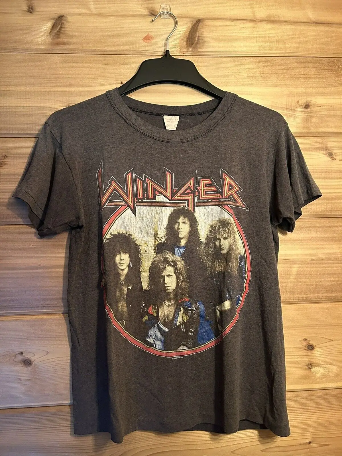Vintage Winger 1989 Headed For a Heartbreak Rock Tour Band Black T Shirt Size L