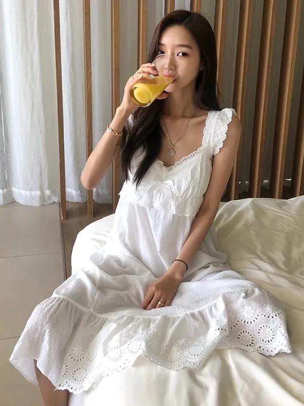 シックな夏のアンチエイジング Princ Sle Sp Dr かわいい婦人服レーストリム Ele ホームウェアナイトガウン