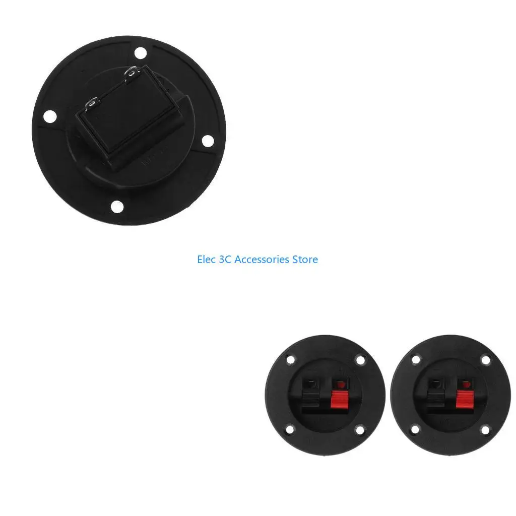 Y51A 2pcs Round 2-position Terminal Strips Speaker Terminal Clip 49mm Opening For Car Subwoofer Speakers
