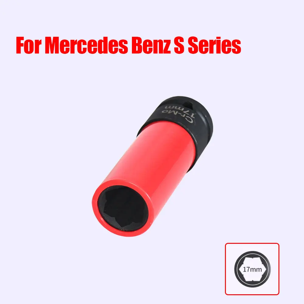 Alat Perbaikan Ban Mobil 17Mm, Kunci Pengunci Roda, Kunci Pas Pelepas Mur, Selongsong Pembongkaran Sekrup Anti Maling untuk Mercedes Benz Seri S
