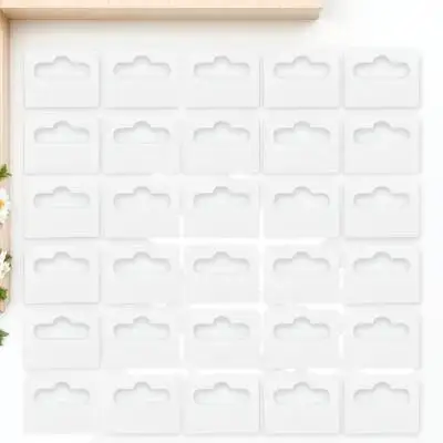 150Pcs Hanging Hooks Clear PVC Self Adhesive Display Tags Heavy Duty Sticky Tabs Store Retail Sale Heavy Duty Sticky Tabs