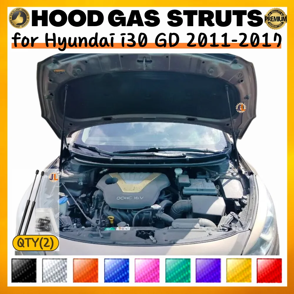 

Qty(2) Стойка капота для Hyundai i30 GD 2011-2017 для Hyundai Elantra GT Передняя капот Модифицированная газовая пружина Подъемная опора амортизатора