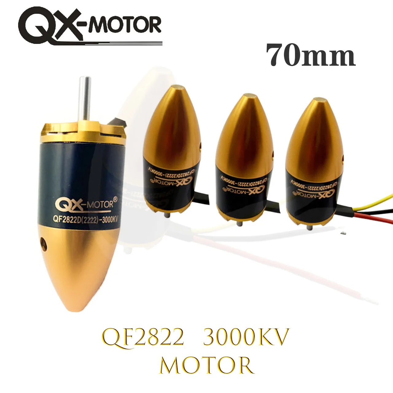 QX-Motor 70mm EDF 6 łopatek prowadzący wentylator bezszczotkowy silnik QF2822 (2222)-3000KV dla dronów zabawkowych DIY komponenty