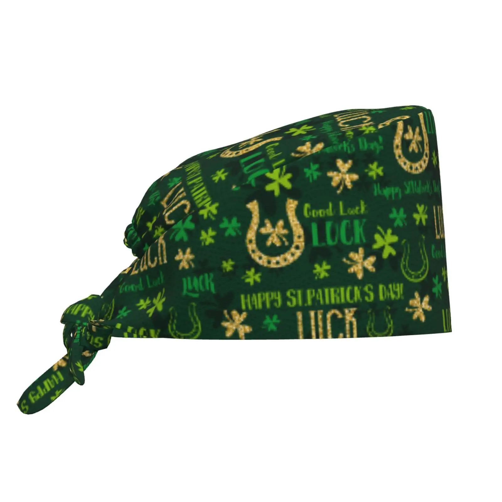 Shining St. Patrick's Day Surgical Cap Medical Cap Multi-directional Breathable Elastic Pet Operating Room Cap Surgical Cap