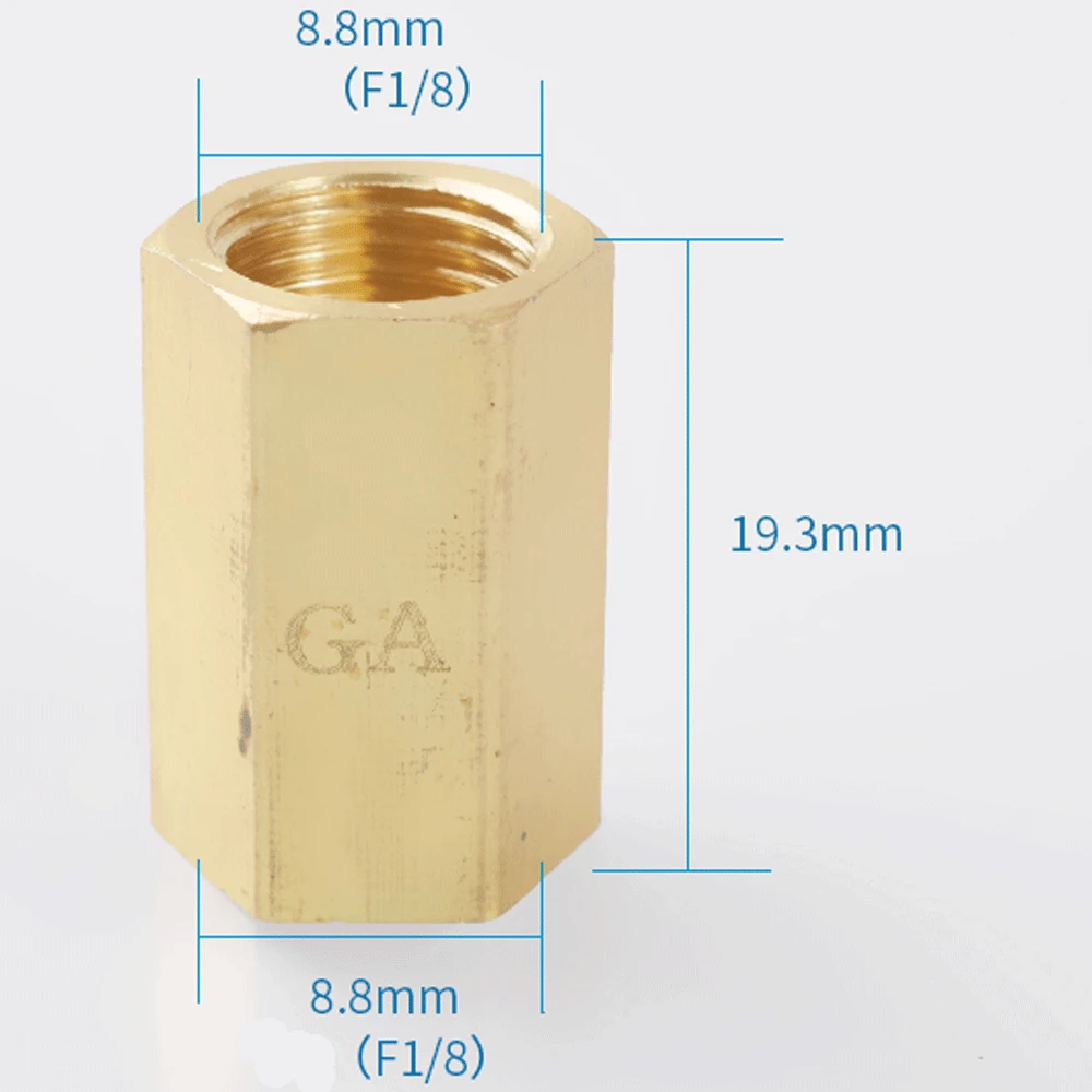 Adaptador de conector de tubería de latón redondo hexagonal, reductor igual hembra BSPP de 1/8 ", 1/4", 3/8 ", 1/2", 3/4 ", 1"