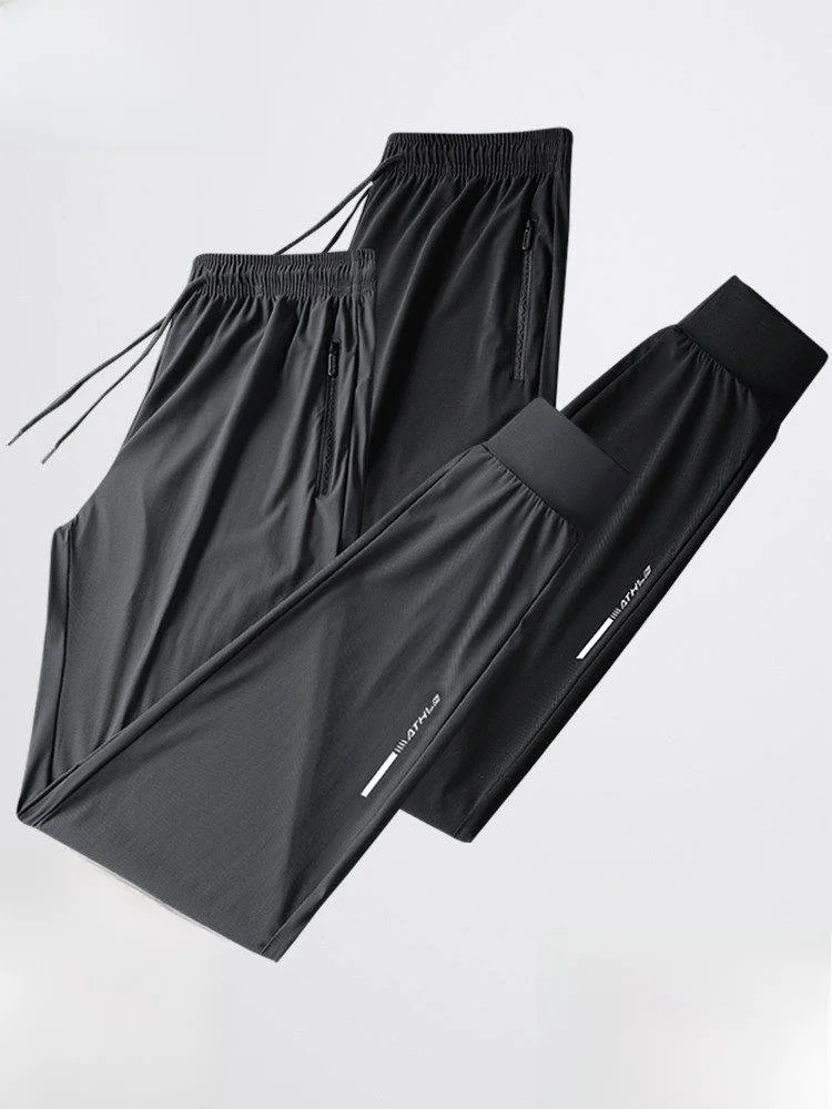 

Ультратонкие мужские спортивные брюки из ледяного шелка: быстросохнущие, свободного кроя, повседневные, дышащие, струящиеся, летние, охлаждающие