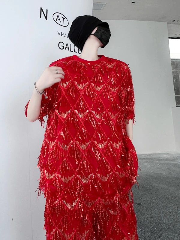 メンズ＆レディース オルト・スヴェ・ティアート ステージパフォーマンス衣装 グリッターフリンジ ブライトコットンポリエステル ロースル・スヴェ...