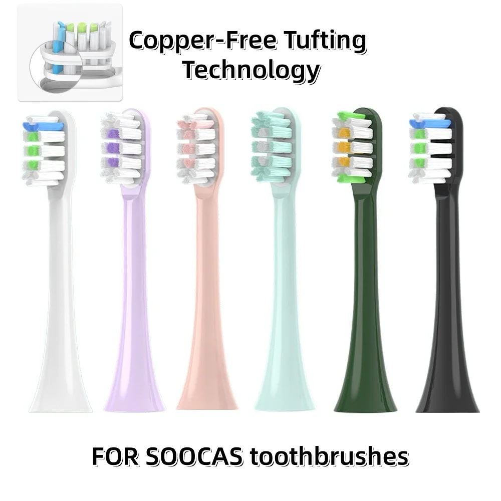 6/12Pcs Replacement Toothbrush Heads Compatible with SOOCAS X3S X3 X3U X3 Pro Soft Dupont Bristles Sonic Electric Brush Refills