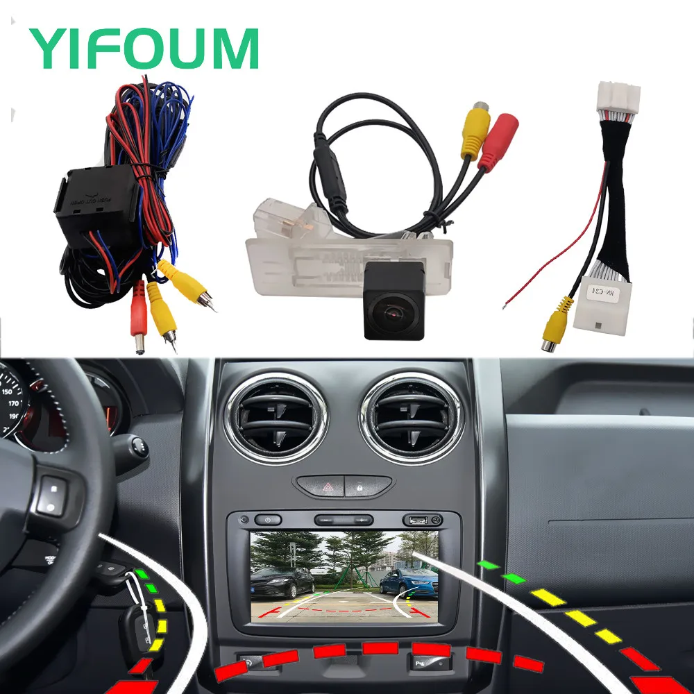 For Renault Dacia Duster 2009-2019 Fisheye Dynamic Trajectory HD Car Rear View Reverse Backup Camera for Original Factory Screen