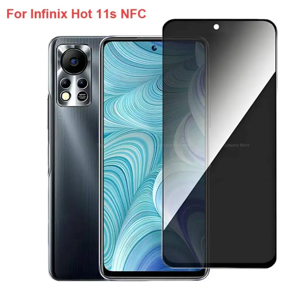 

Hot 11S Anti Spy Privacy Tempered Glass Screen Protector Compatible For Infinix Hot11s NFC Phone Film