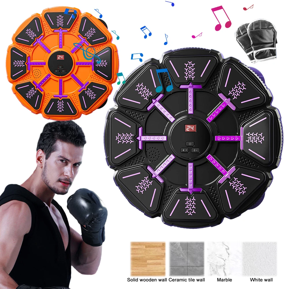 Music Boxing Machine Boxing Workout Machine Bluetooth-Compatible Wall-Mounted Exercise Equipment 8 Targets for Response Training