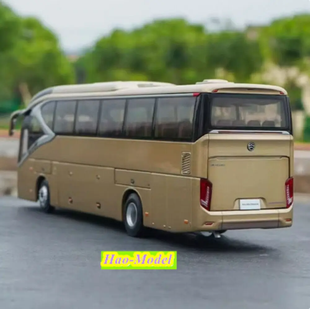 1:42 dla Jinlong XML6129 Model autobusu odlewu zabawki dla dzieci prezenty urodzinowe dla chłopców hobbystyczna kolekcja ozdób turystyczny złoty