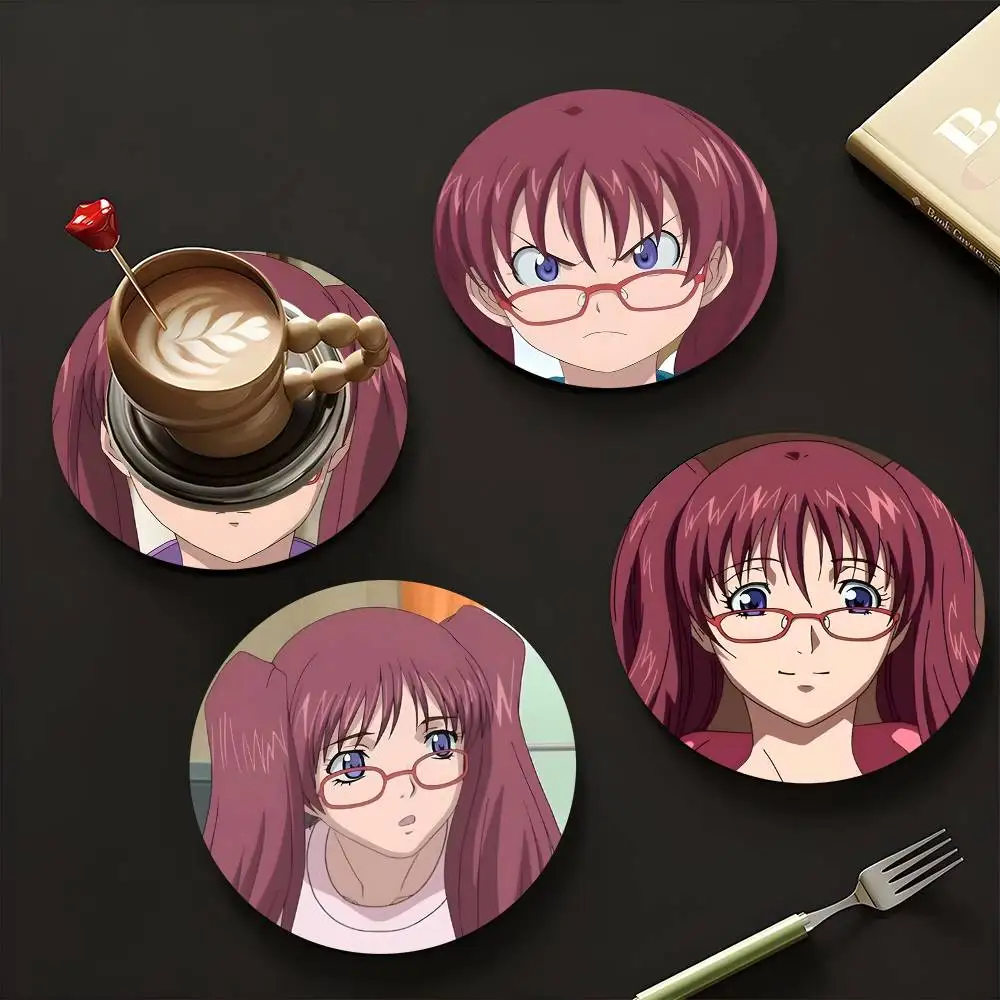 1pc Ringo Noyamano Anime Characters Wooden Coaster Colour Printing Cup Mat Home Desk Decoration Gifts