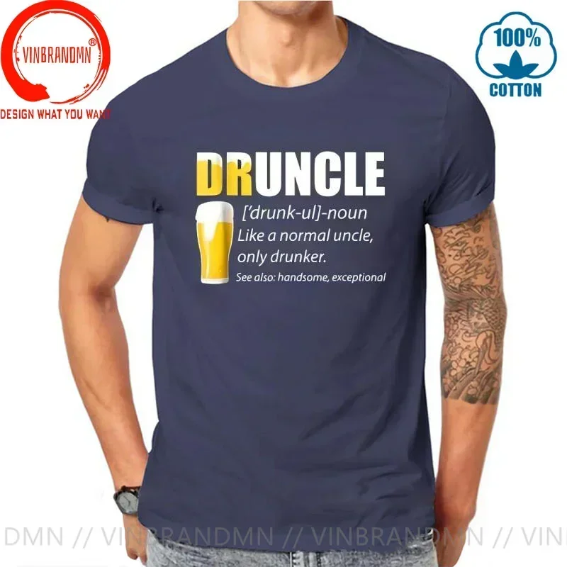 DRUNCLE T shirts men Uncle Beer Drinker Funny T-Shirts Drinking Gifts Tees Tops Comedy NightClub Party Birthday tshirt