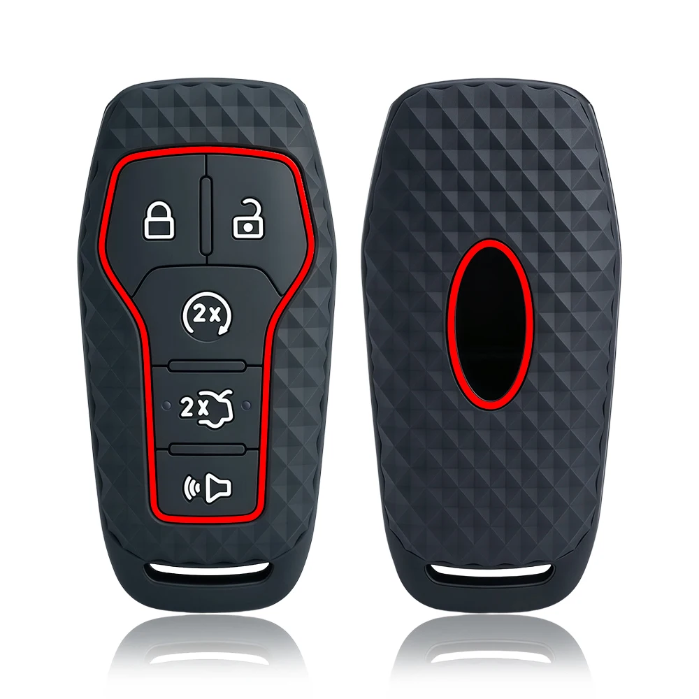 Silicone Car Remote Key Case for Ford Fusion F-150 Edge Explorer Mustang Lincoln MKZ MKC Platinum 2016 F150 Lariat Cover Shell