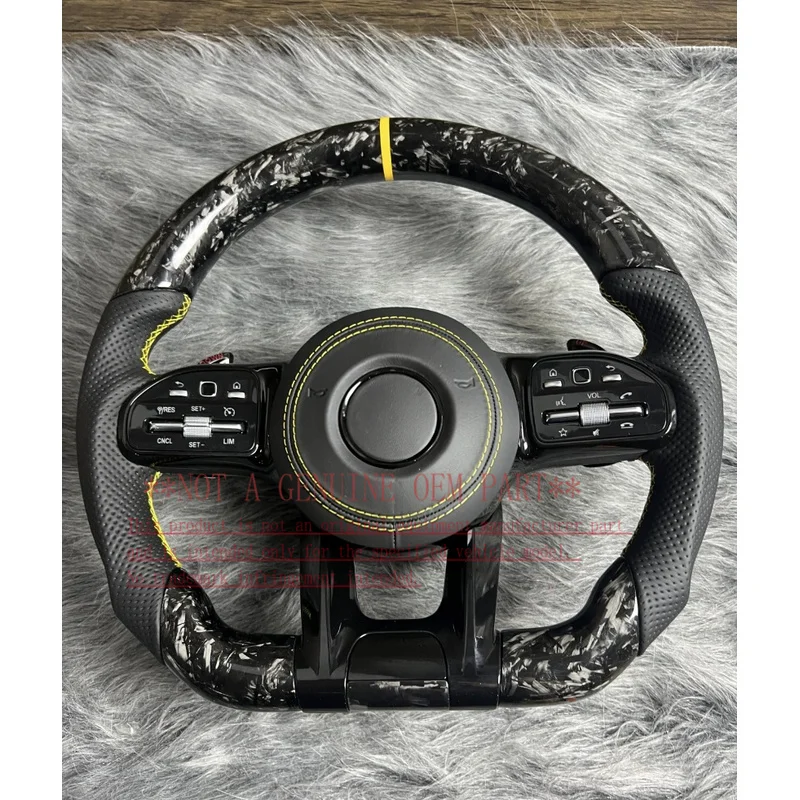 For Mercedes Benz Forged Carbon Fiber Steering Wheel Original Parts Compatible Custom Service Horn Cover Decorative Cover