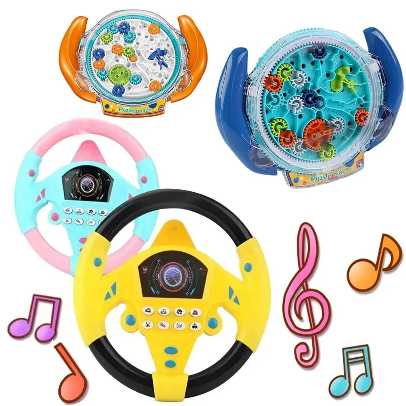 Simulação volante brinquedos condução carro elétrico crianças som música brinquedos educação precoce copilotos carrinho brinquedos das crianças brinquedo
