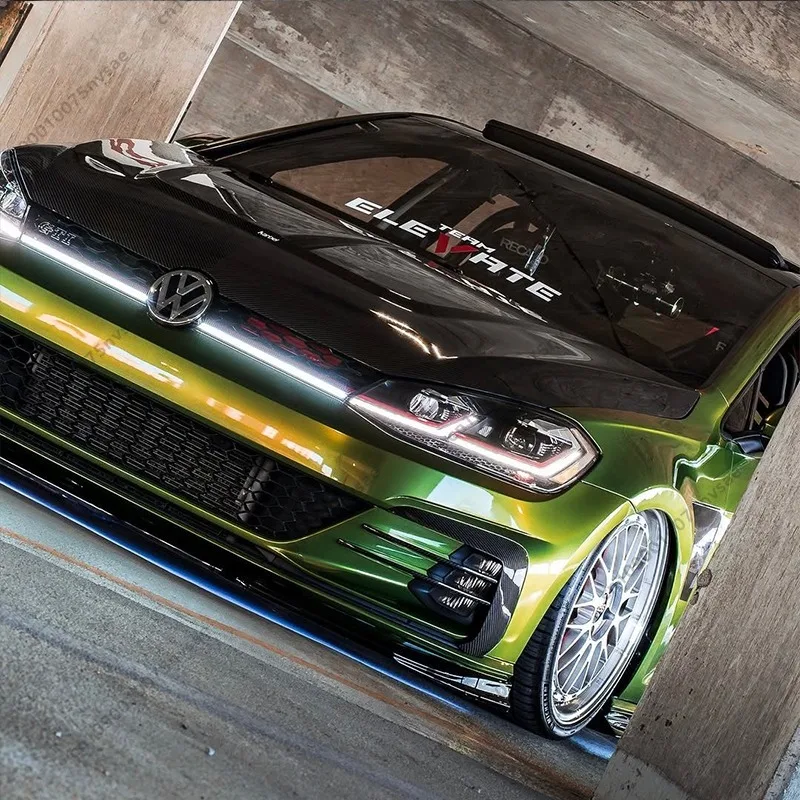 Image of Für VW Golf MK7.5 GTI GTD Golf MK7.5 R-Line R 2017-2020 Frontstoßstangen-Grill-Leuchten 2 Stück Tagfahrlicht Karosserie-Kit Tuning