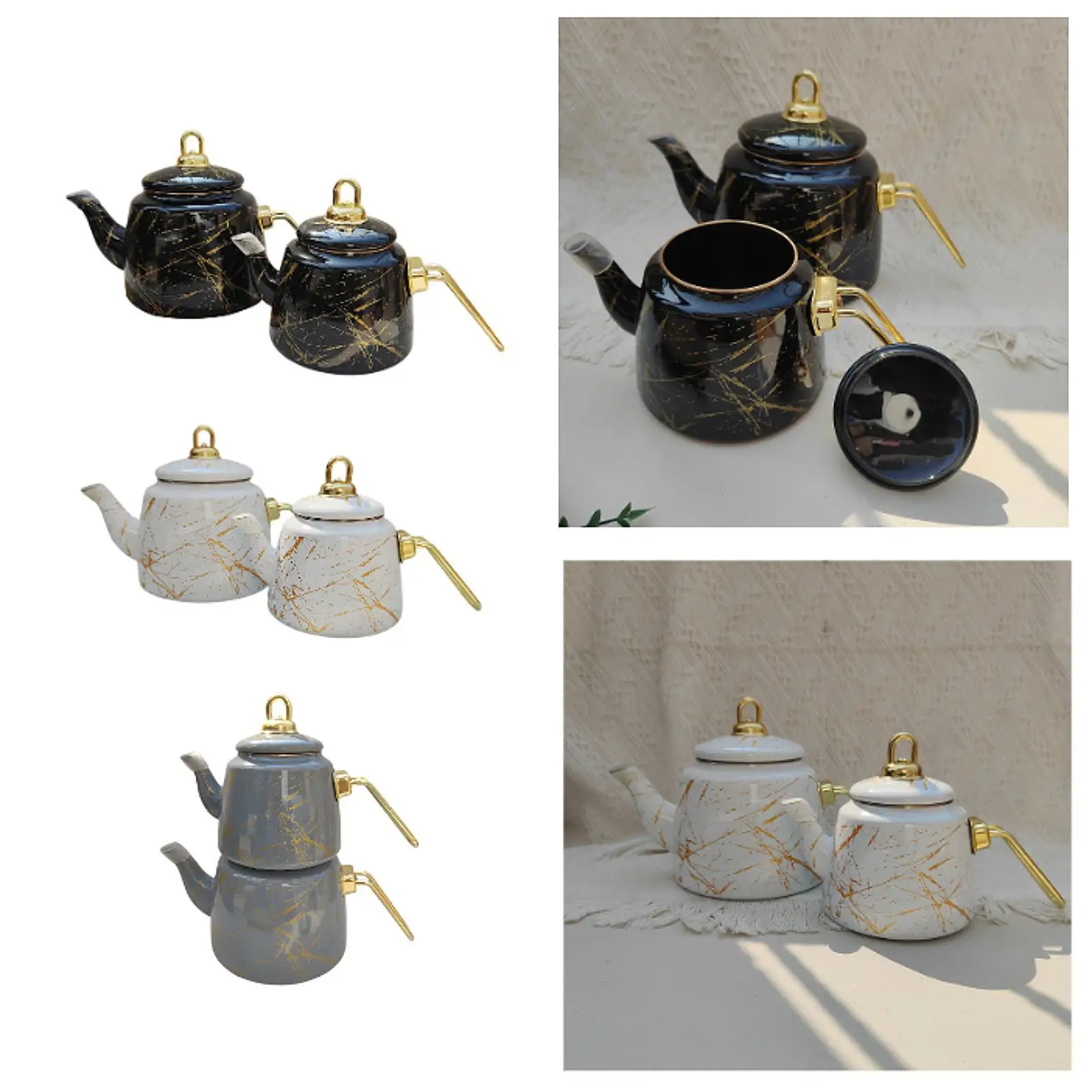 

Эмалированный чайник, 2 шт., набор кофейников, универсальный кувшин для чая, кувшин для чая для ресторана