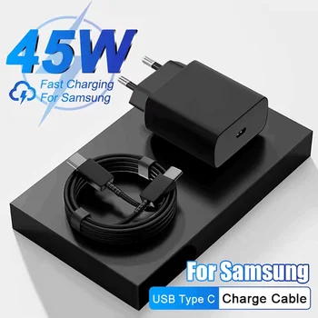 45W PD şarj süper hızlı şarj USB C telefon adaptörü Samsung Galaxy S24 S23 S22 Ultra not tipi C hızlı şarj kablosu takım