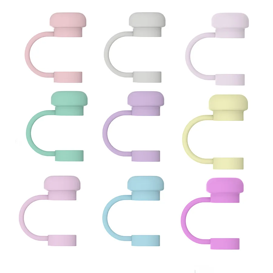Straw Covers Cap Reusable Silicone Straw Toppers For Water Cup Leak-Proof Dust Proof Straws Cover Tumbler Accessories